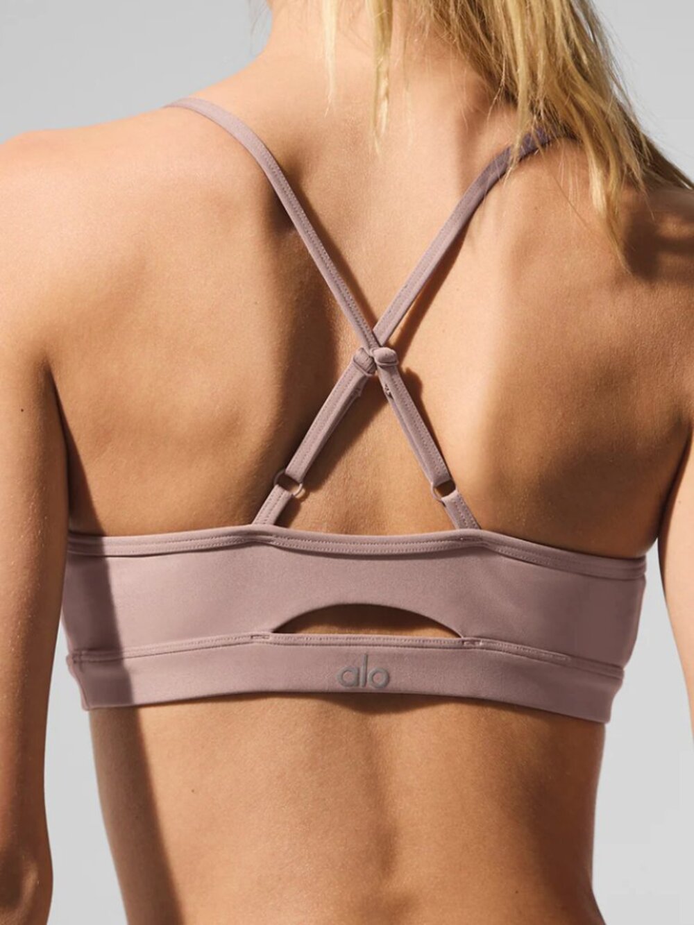 ALO Yoga Airlift Intrigue Sports Bra Taupe Small $78